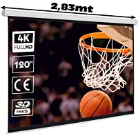 Pantalla de proyeccion Manual Luxscreen 120&quot- Pulgadas Formato 16:9 - área Visible Blanca 264 x 150cm - cajetin de 2-83…